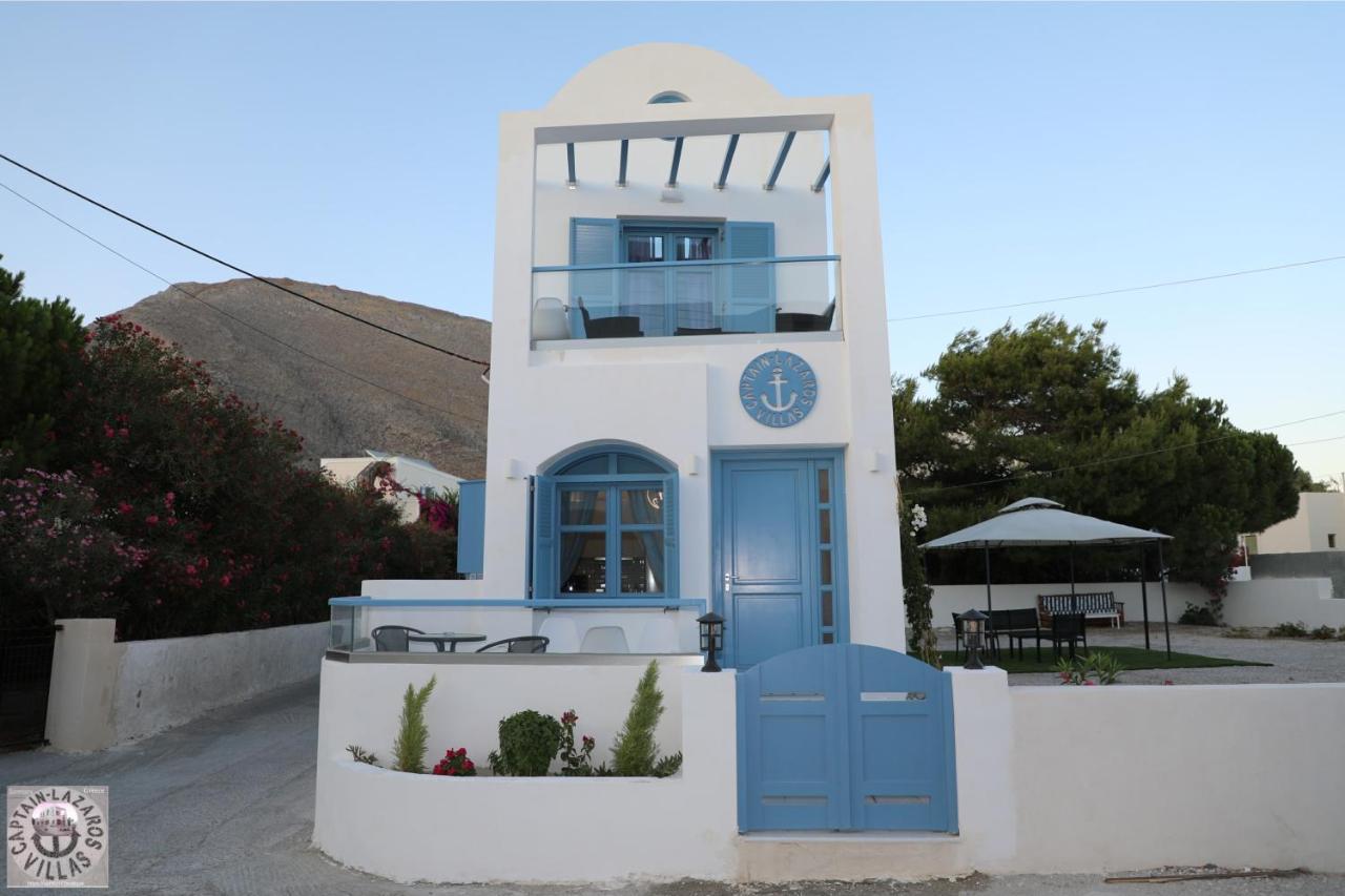 Located By The Sea One Beachfront Private Captain Lazaros Pool Villa With Loft In 750Sqm Spacious Private Plot-Jacuzzi-Sunrelax-Furnished Terace-Gazebo-Private Parking,Sleep 3 Adults And 2 Children, Just Steps From The Black Beach-Seaview Perissa  Buitenkant foto